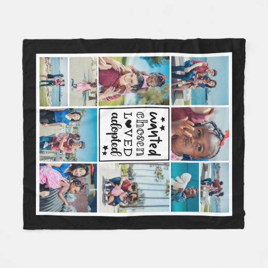 Black Wanted Chosen Loved Aangenomen Photo Collage Fleece Deken (Voorkant (Horizontaal))