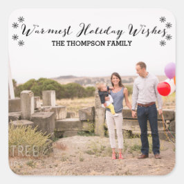 Black Warmest Holiday Wishes Foto Stickers