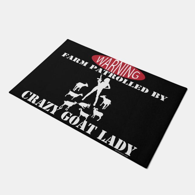 Black Warning Boerderij Patrolled by Crazy Goat La Deurmat (Schuin)