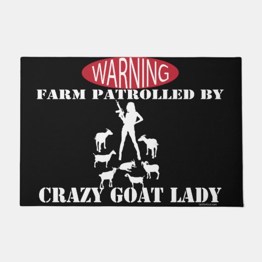 Black Warning Boerderij Patrolled by Crazy Goat La Deurmat (Voorkant)