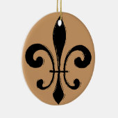 Black Washout Fleur De Lis Keramisch Ornament (Rechts)