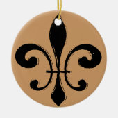 Black Washout Fleur De Lis Keramisch Ornament (Voorkant)