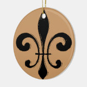 Black Washout Fleur De Lis Keramisch Ornament (Links)