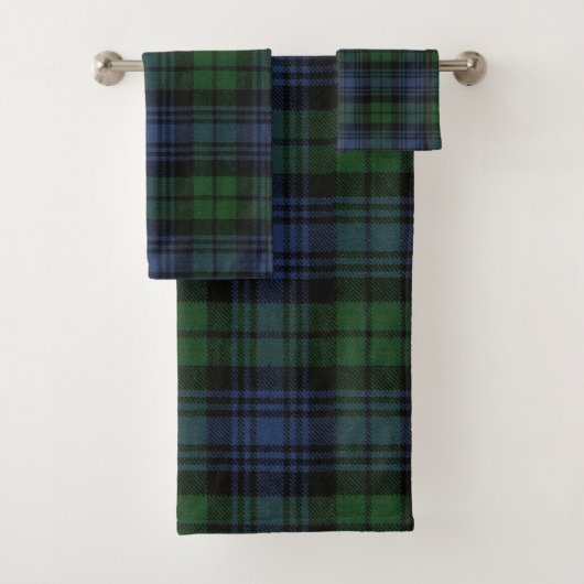 Black Watch Ancient Original Scottish Tartan Bad Handdoek (Insitu)