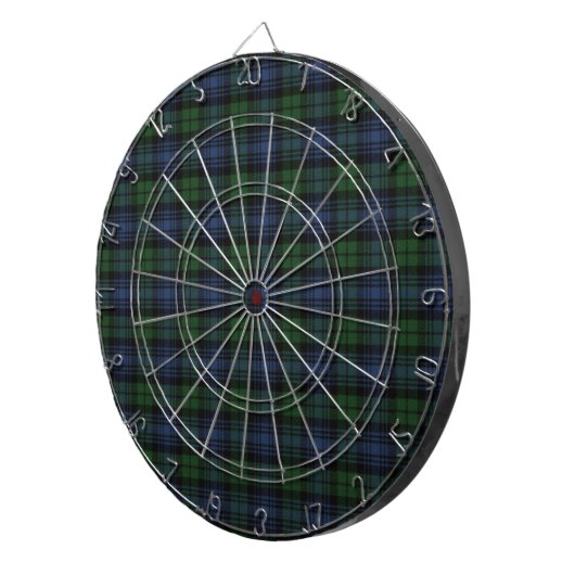 Black Watch Ancient Original Scottish Tartan Dartbord (Voorkant Rechts)
