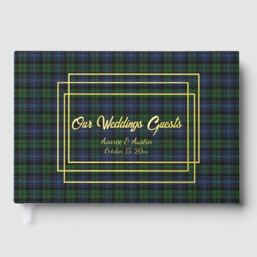 Black Watch Ancient Original Scottish Tartan Gastenboek (Voorkant)