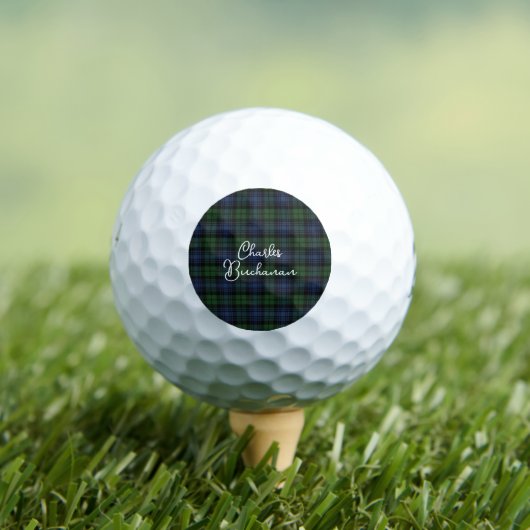 Black Watch Ancient Original Scottish Tartan Golfballen (Insitu Shirt)