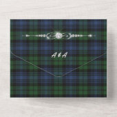 Black Watch Ancient Schotse Tartan  All In One Uitnodiging (Achterkant)