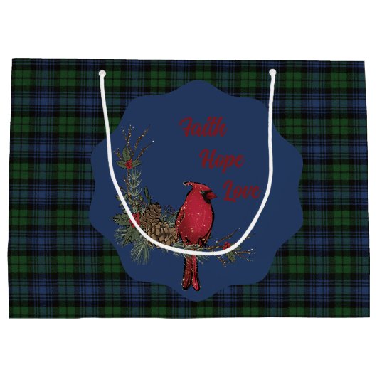 Black Watch Ancient Scottish Tartan Cardinal Groot Cadeauzakje (Achterkant)