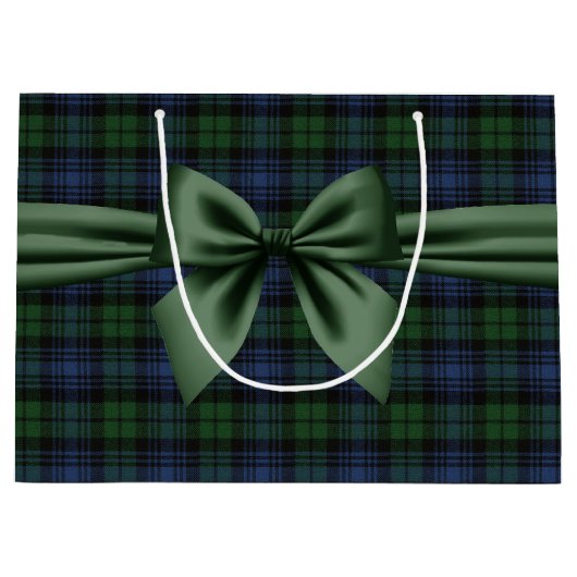 Black Watch Ancient Scottish Tartan Groot Cadeauzakje (Voorkant)