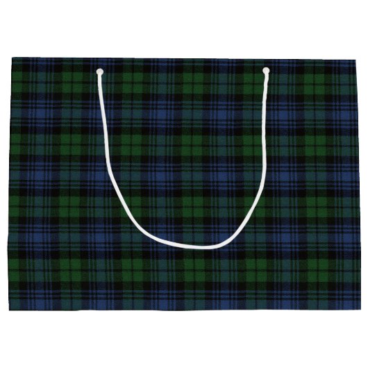 Black Watch Ancient Scottish Tartan Groot Cadeauzakje (Achterkant)