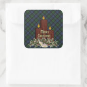 Black Watch Ancient Scottish Tartan Vierkante Sticker (Tas)