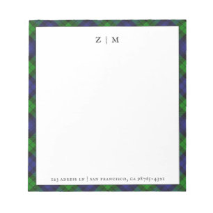 Black Watch Cambpell Clan Tartan Patroon Notitieblok