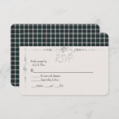 Black Watch Dress Modern RSVP Kaartje (Voorkant / Achterkant)