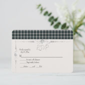 Black Watch Dress Modern RSVP Kaartje (Staand voorkant)