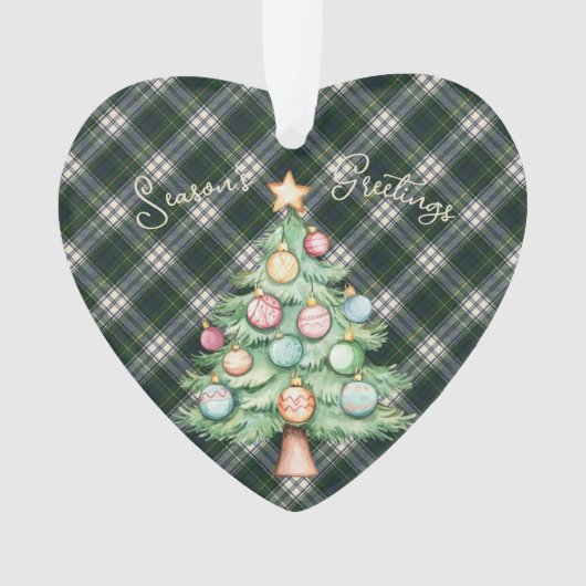 Black Watch Dress  Scottish Tartan Christmas Ornament (voorkant)