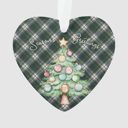 Black Watch Dress  Scottish Tartan Christmas Ornament (achterkant)