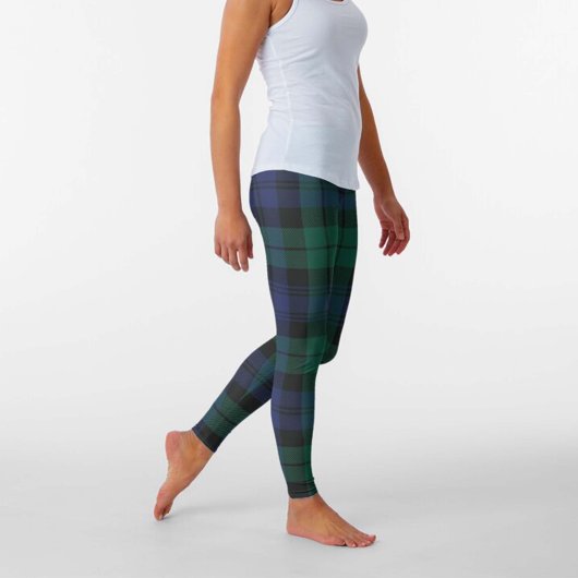Black Watch Green Blue Scottish Tartan Leggings