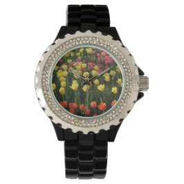 Black Watch met meerkleurige tulpen Horloge