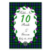 Black Watch Militaire Keltische Trouwtafel Nummer Kaart (Achterkant)