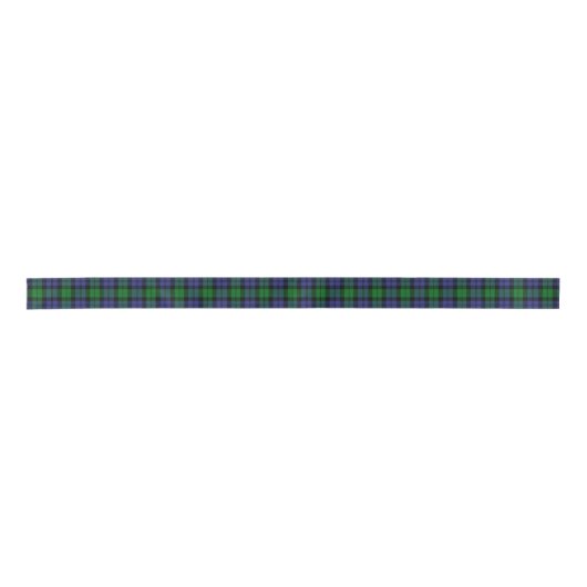 Black Watch Militaire Tartan Satijnen Lint (Voorkant)