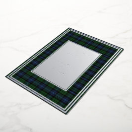 Black Watch Oude Originele Tartan Zilver Folie Uitnodiging