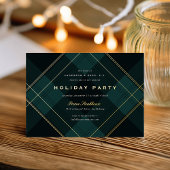 Black Watch Plaid Corporate Holiday Party Folie Uitnodiging