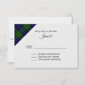 Black Watch Plaid Wedding RSVP (Voorkant)