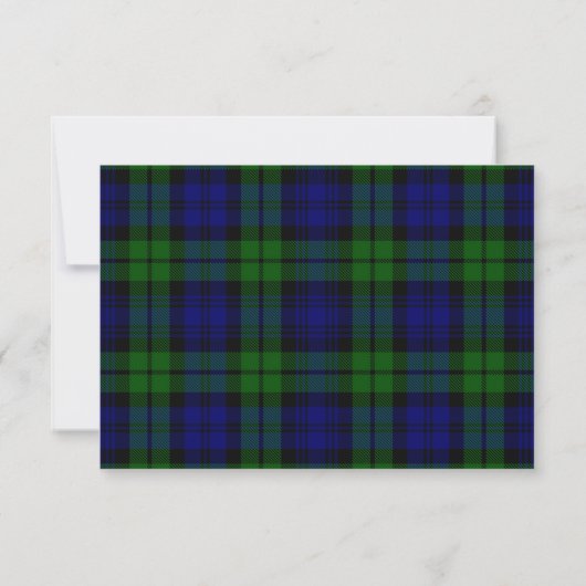 Black Watch Plaid Wedding RSVP (Achterkant)