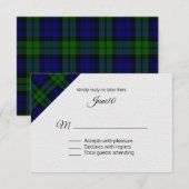 Black Watch Plaid Wedding RSVP Kaartje (Voorkant / Achterkant)