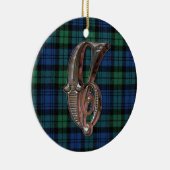 Black Watch Pset Monogram-versiering Keramisch Ornament (Rechts)
