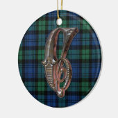 Black Watch Pset Monogram-versiering Keramisch Ornament (Links)