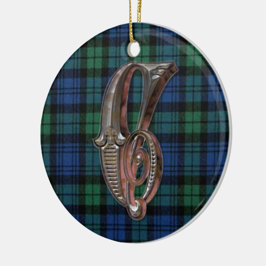 Black Watch Pset Monogram-versiering Keramisch Ornament (Links)