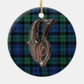 Black Watch Pset Monogram-versiering Keramisch Ornament (Achterkant)