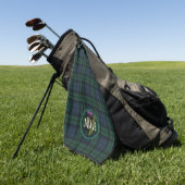 Black Watch Pset Tartan Scottish Thistle Monogram Golfhanddoek (Groen)