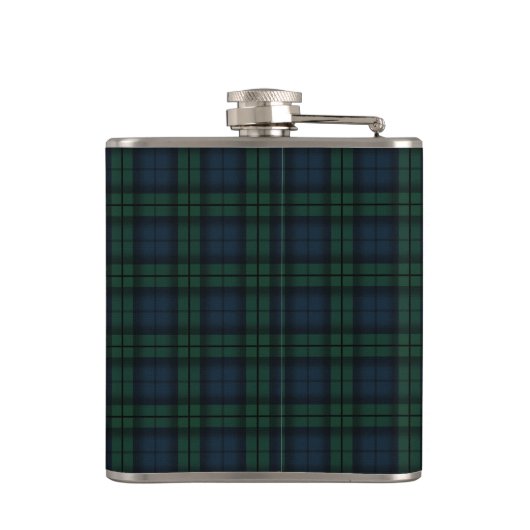 Black Watch Pset Tartan Scottish Thistle Monogram Heupfles (Achterkant)
