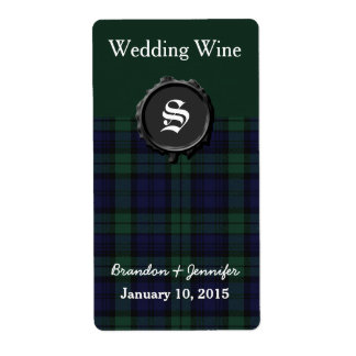Black Watch Pset Wedding Mini Wine Labels