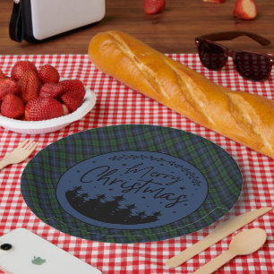 Black Watch Schotse Clan Tartan Prettig Kerstfeest Papieren Bordje