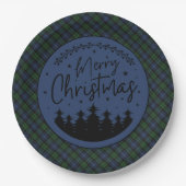 Black Watch Scottish Clan Tartan  Merry Christmas Papieren Bordje (Voorkant)