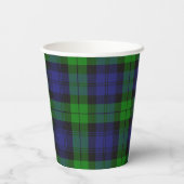 Black Watch Scottish Clan Tartan Paper Cups Papieren Bekers (Achterkant)