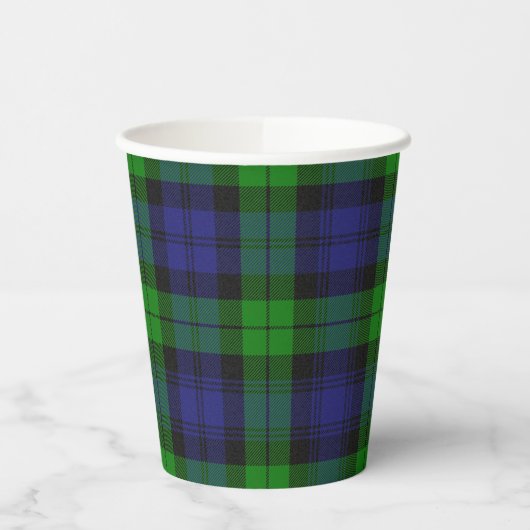 Black Watch Scottish Clan Tartan Paper Cups Papieren Bekers (Links)