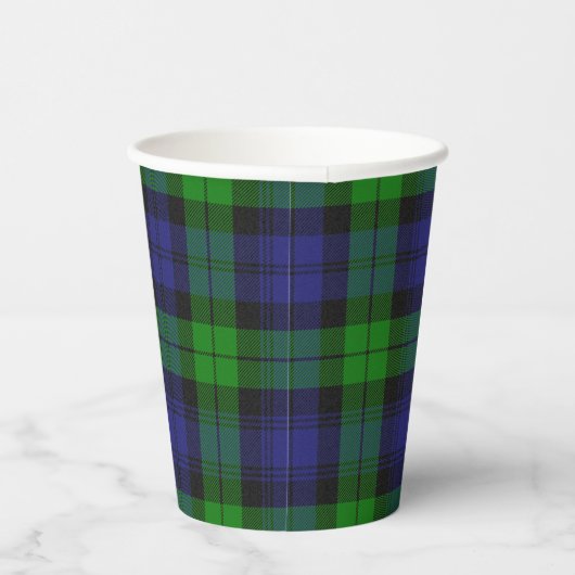 Black Watch Scottish Clan Tartan Paper Cups Papieren Bekers (Rechts)
