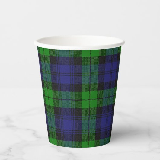 Black Watch Scottish Clan Tartan Paper Cups Papieren Bekers (Voorkant)