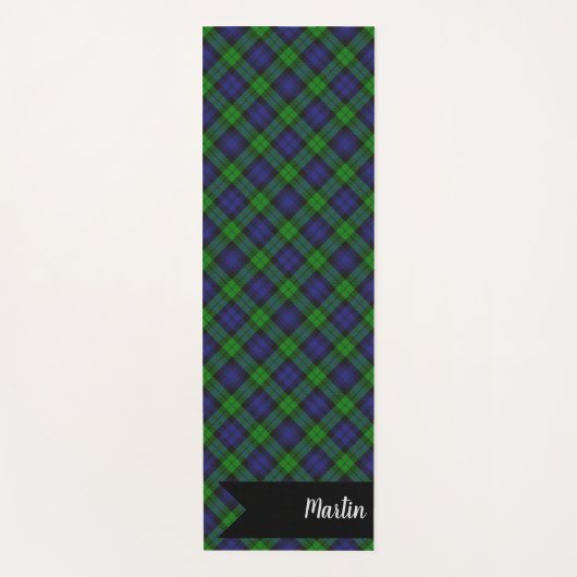 Black Watch Scottish Tartan Pset Pattern Yogamat (Voorkant)