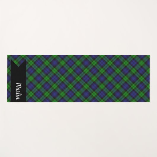 Black Watch Scottish Tartan Pset Pattern Yogamat (Voorkant (horizontaal))
