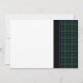 Black Watch Scottish Tartan Wedding Invitation Kaart (Achterkant)