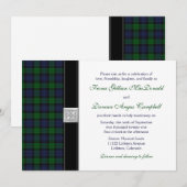 Black Watch Scottish Tartan Wedding Invitation Kaart (Voorkant / Achterkant)