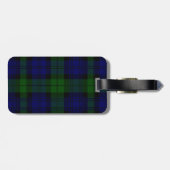 Black Watch Tartan Blue Green Pset Bagagelabel (Achterkant horizontaal)