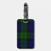 Black Watch Tartan Blue Green Pset Bagagelabel (Achterkant verticaal)