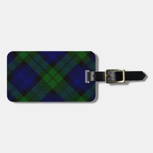 Black Watch Tartan Blue Green Pset Bagagelabel (Voorkant horizontaal)